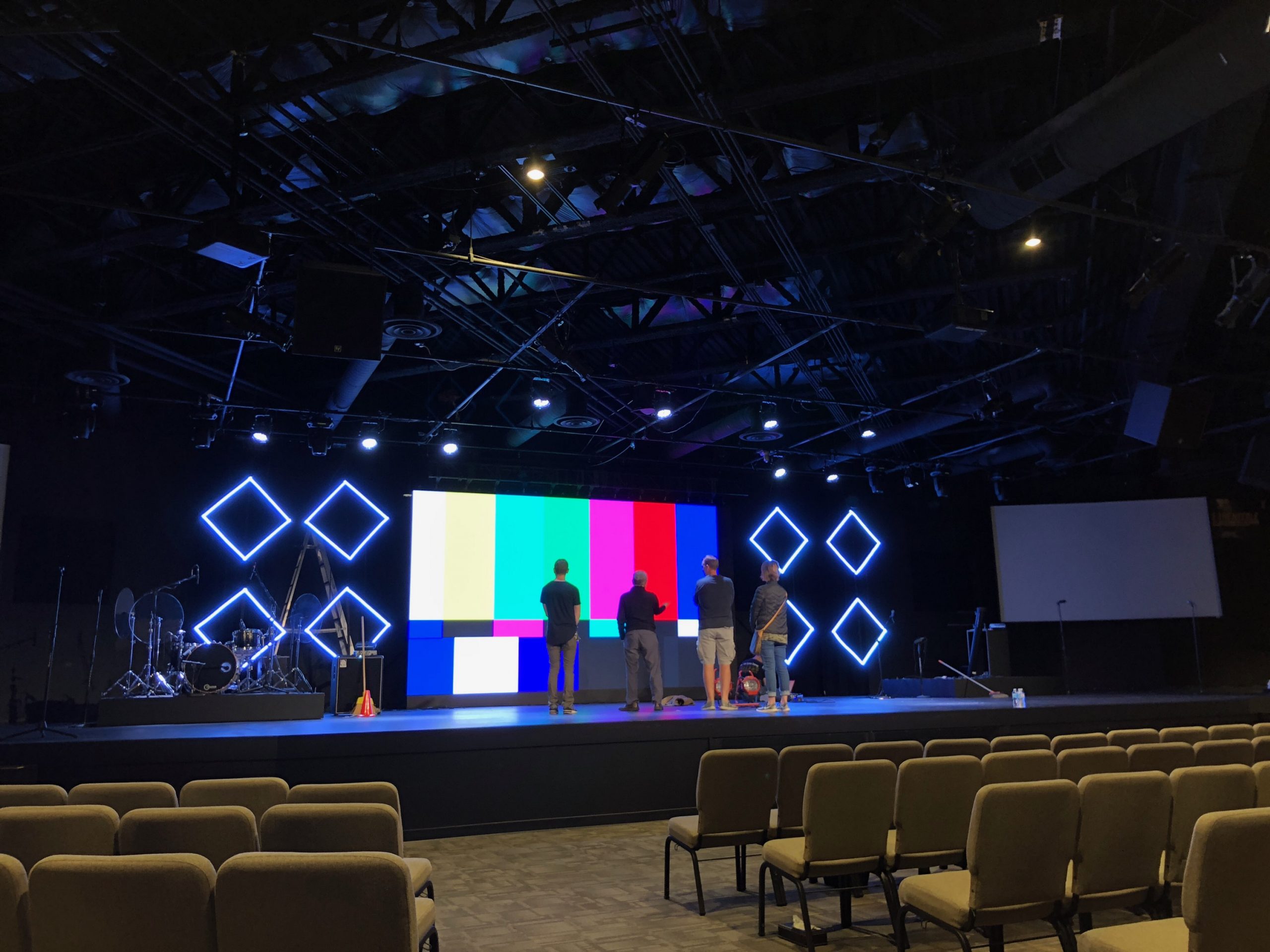 HoloDeck LED video wall installed at Motion Church, Puyallup, Washington