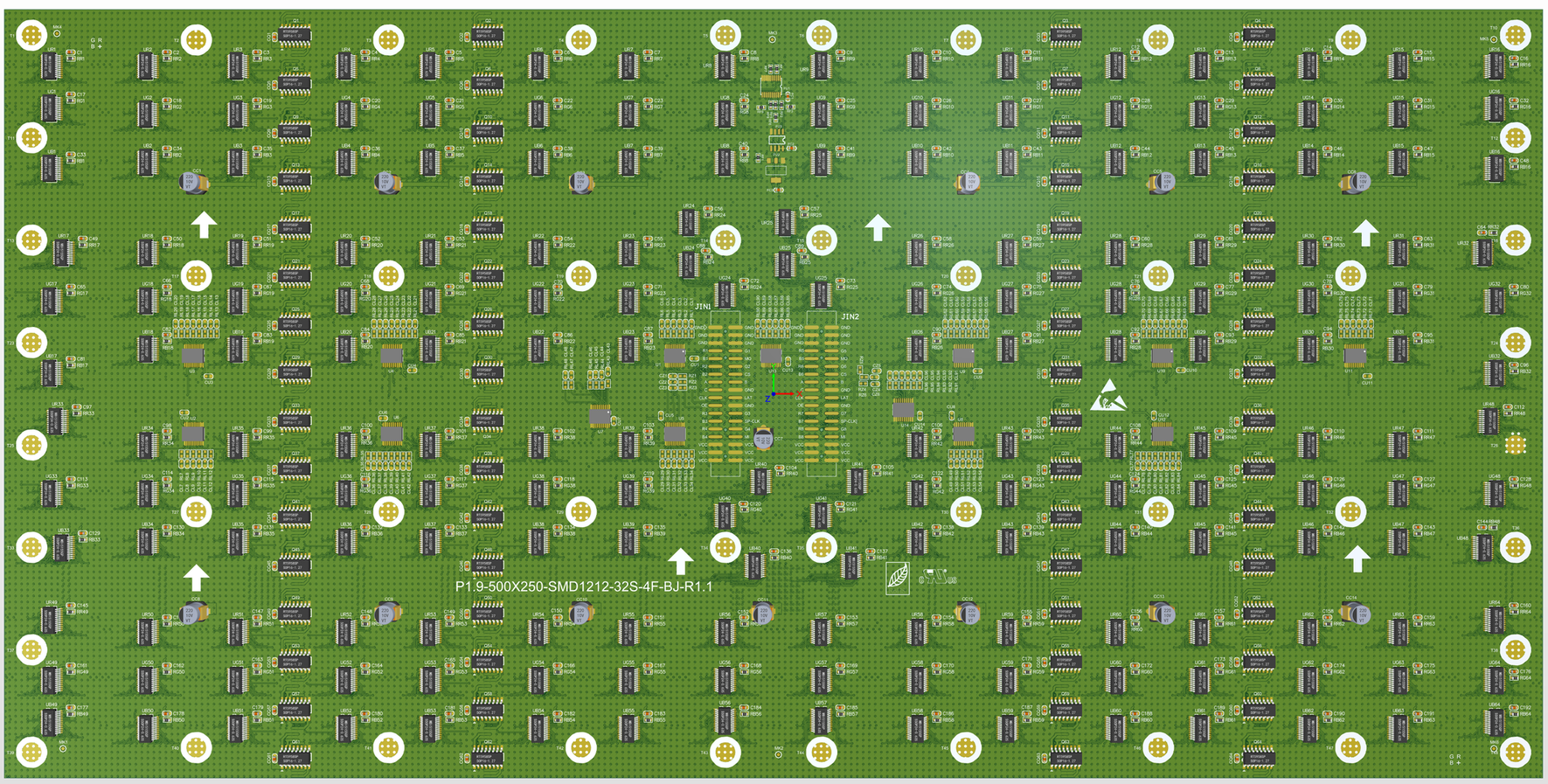 PCB design of a 1.9mm board, IC driver side