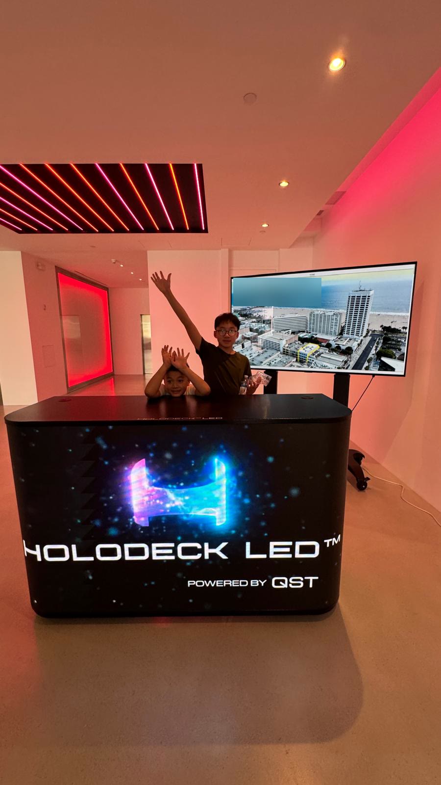 HoloPod LED counter with HOLODECK LED branding