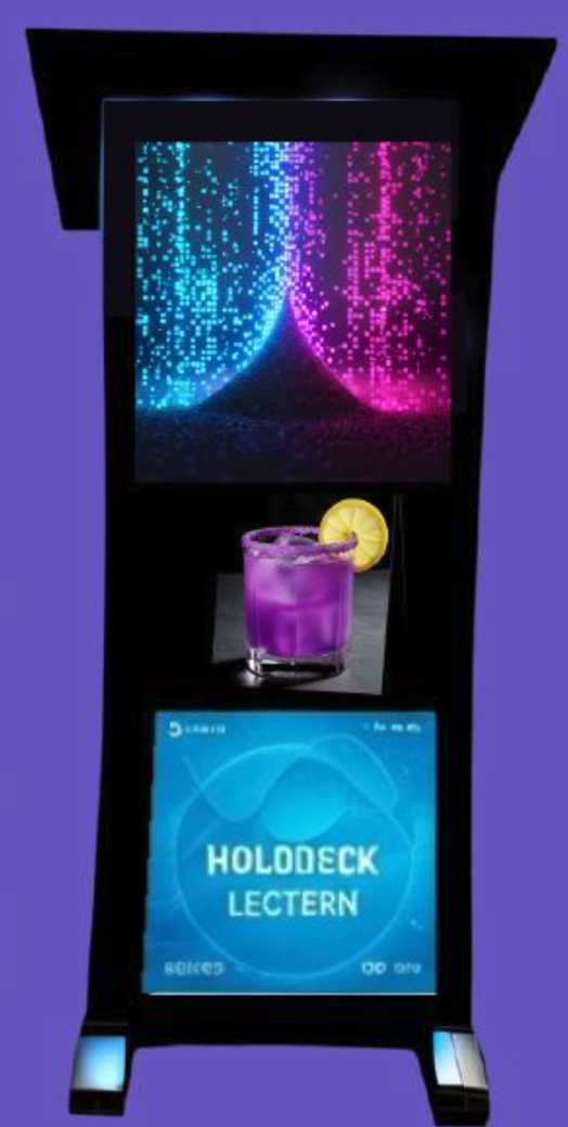 HoloLectern LED podium with integrated fine-pitch display, user provided render
