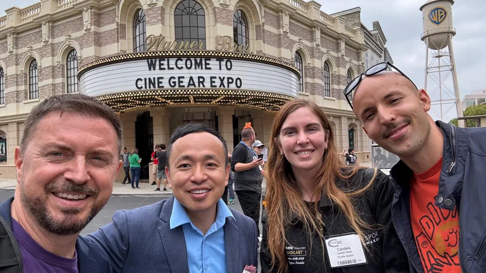 HOLODECK LED team at Cine Gear Expo on the Warner Bros. lot with a Thunder Studios partner